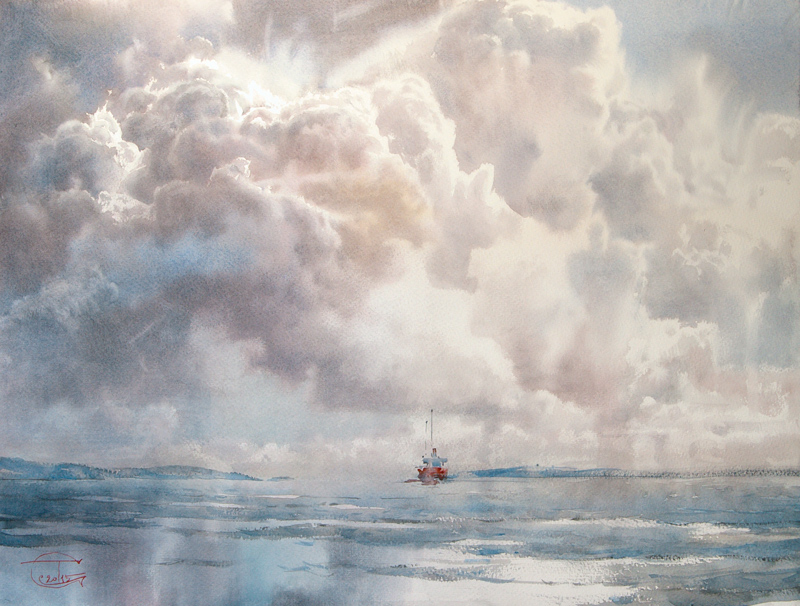 800x606 More Seascapes. 2015 - Watercolor Storm Clouds