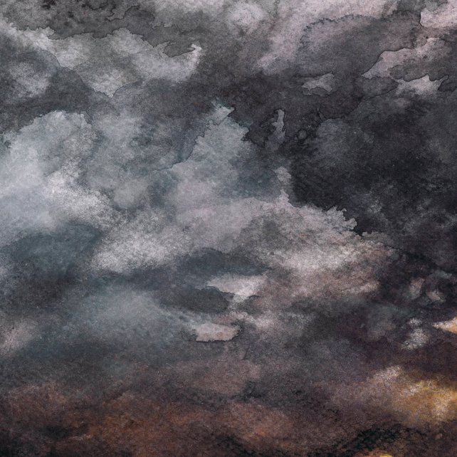 642x642 Dramatic Sky Art Print Storm Sky Watercolor Print Etsy - Watercolor Storm Clouds