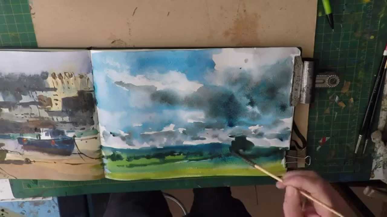 1280x720 How To Paint Rain Clouds In Watercolour - Watercolor Storm Clouds