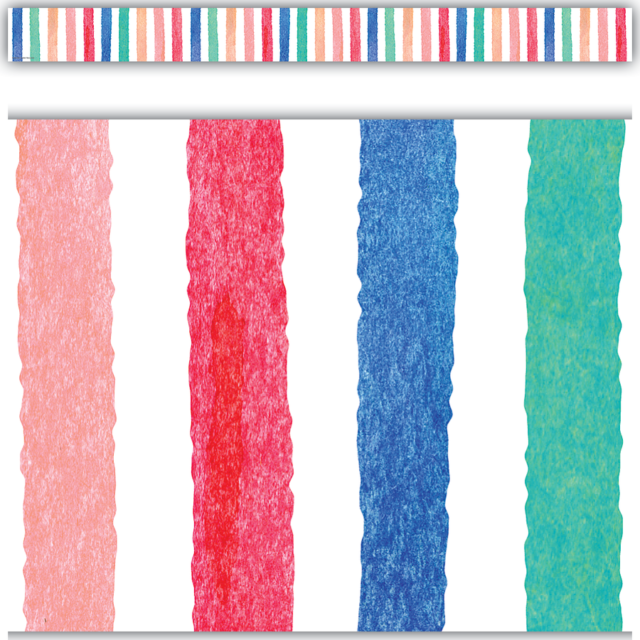 640x640 Watercolor Stripes Straight Border Trim Tcr8961 Classroom - Watercolor Stripes