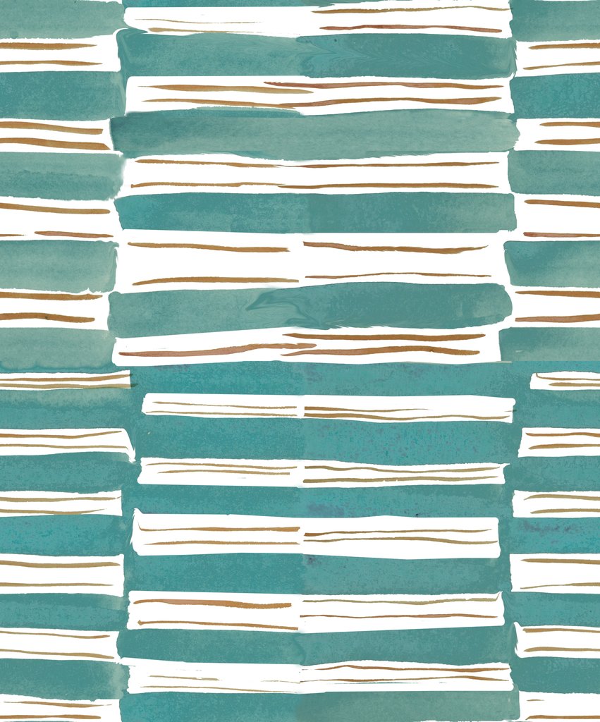 851x1024 Watercolor Stripes In Teal Carolina Alvarez Textiles - Watercolor Stripes