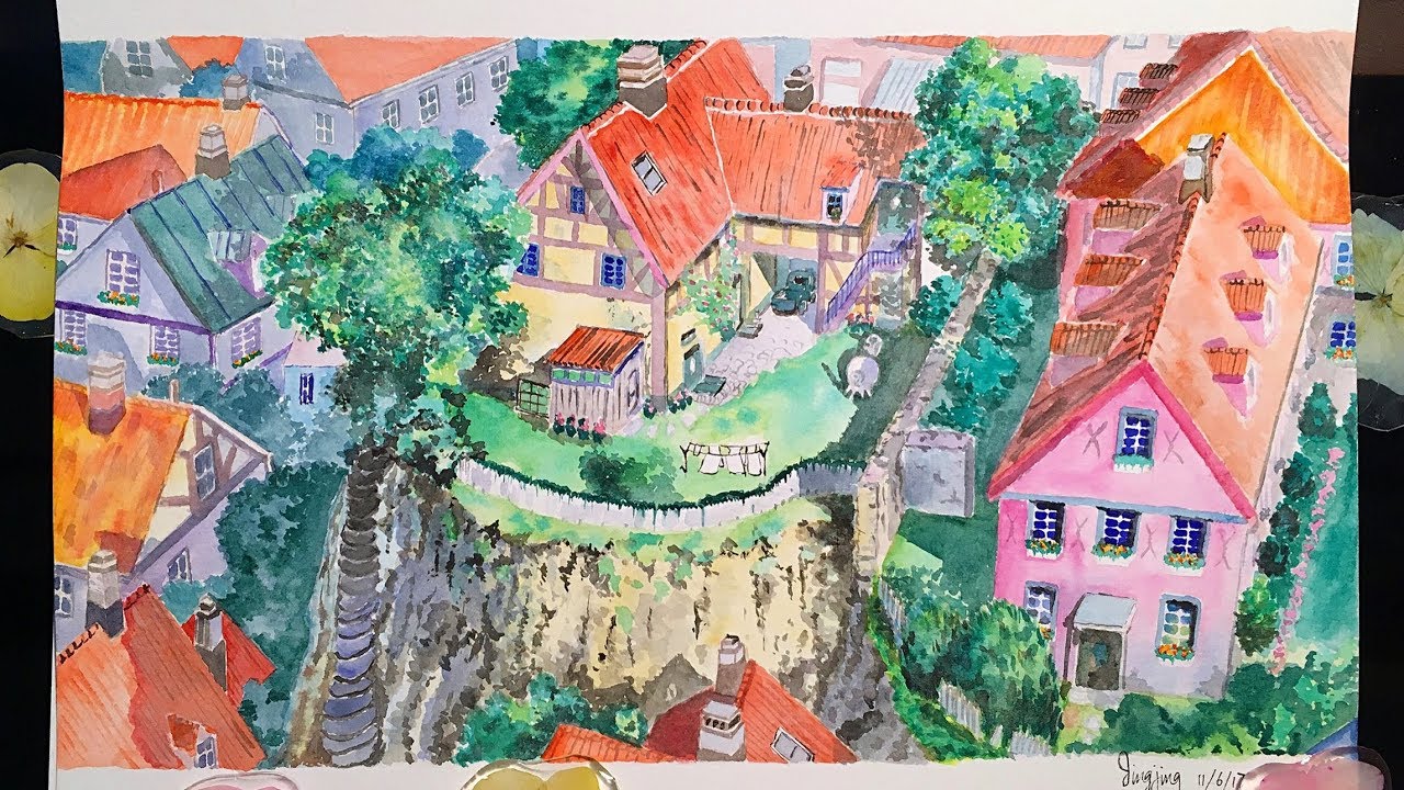 1280x720 Watercolor Speed Painting, The Miyazaki World, Studio Ghibli - Watercolor Studio Ghibli