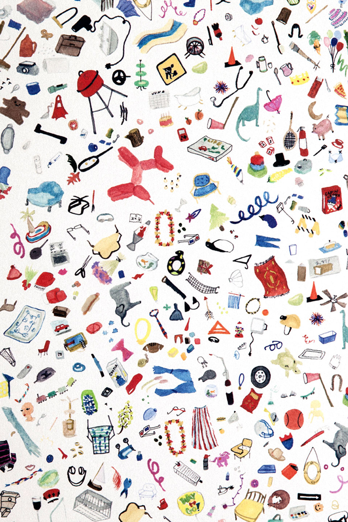 680x1020 Too Much Stuff Watercolor Object Wallpaper Flat Vernacular - Watercolor Stuff