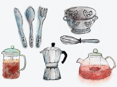400x300 Watercolour Cooking Stuff By Fathima - Watercolor Stuff