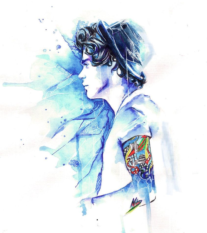 844x946 Harry Styles Watercolor Painting Artwork Watercolor - Watercolor Styles