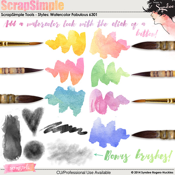 600x600 Scrapsimple Tools - Watercolor Styles