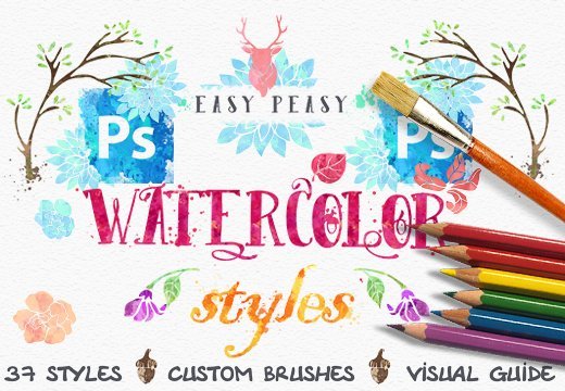 520x360 Secret Deal Get 37 Easy Peasy Watercolor Styles + Huge Bonus - Watercolor Styles