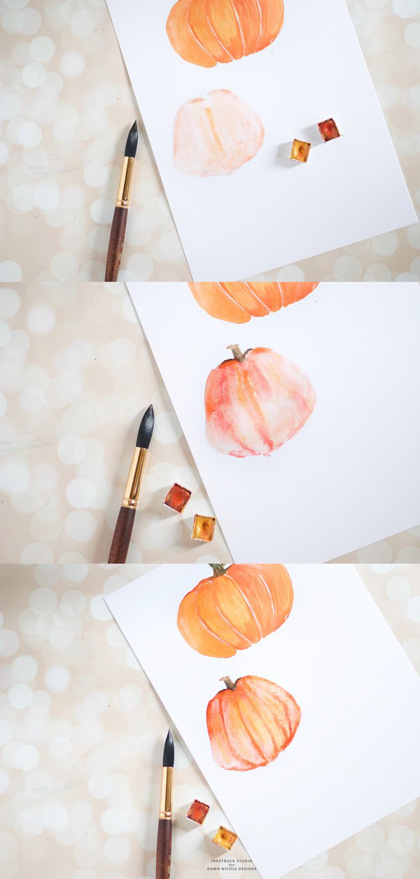 600x1253 Diy Watercolor Pumpkin Tutorial - Watercolor Styles