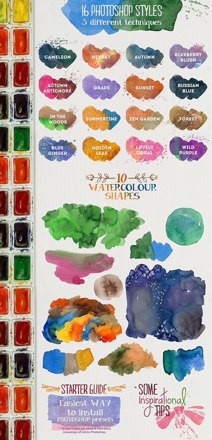 680x1411 Free Watercolor Layer Styles For Photoshop Graphic Design - Watercolor Styles