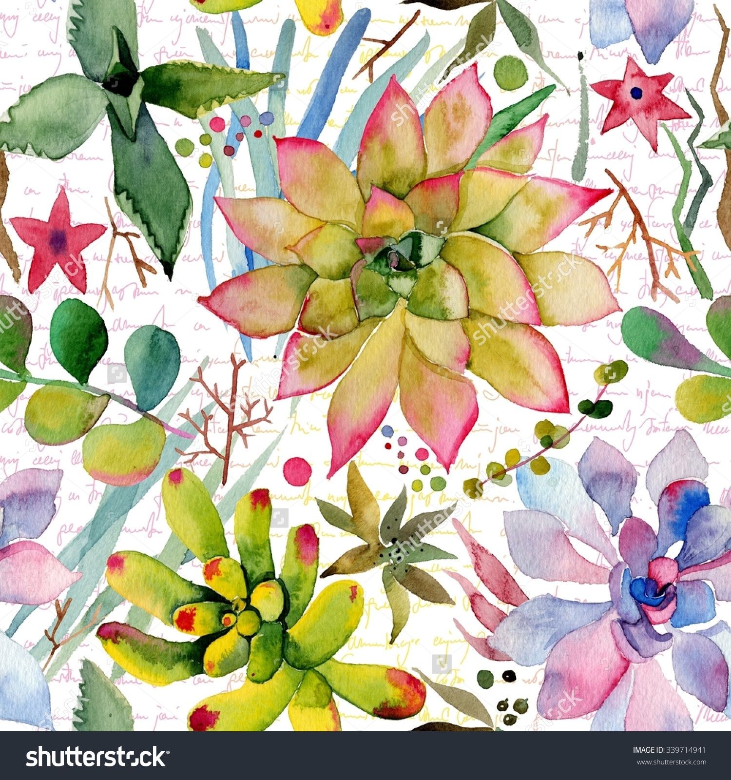 Watercolor Succulent Background at PaintingValley.com | Explore