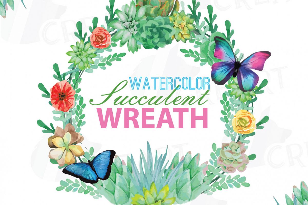1200x800 Watercolor Succulent Wreath, Valentine Clip Art Pack, Flowers And - Watercolor Succulent Clipart