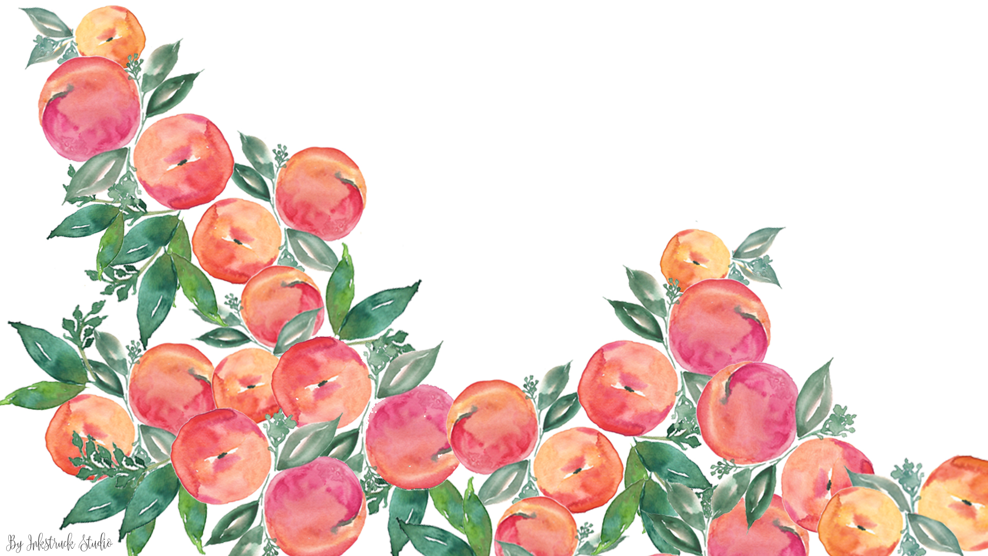 1920x1080 Free Watercolor Peach Wallpapers - Watercolor Succulent Wallpaper