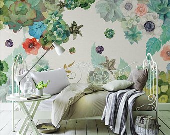 340x270 Succulent Wallpaper Etsy - Watercolor Succulent Wallpaper