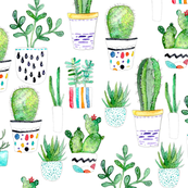 173x173 Succulent Fabric, Wallpaper Amp Gift Wrap - Watercolor Succulent Wallpaper