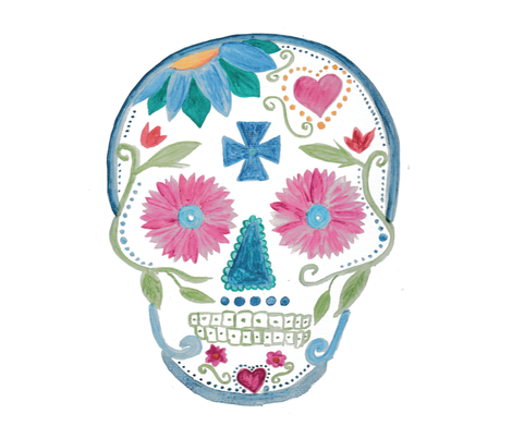 470x402 Sugar Skull In Watercolor Wallpaper - Watercolor Sugar Skull