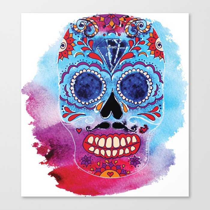 700x700 Watercolor Day Of The Dead Sugar Skull. Mexican Skull Illustration - Watercolor Sugar Skull