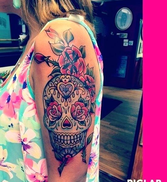 552x603 Colorful Sugar Skull Tattoo Sugar Skull Tattoo Watercolor Sugar - Watercolor Sugar Skull