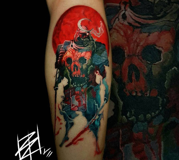 600x536 Sugar Skull Tattoo Designs - Watercolor Sugar Skull Tattoo