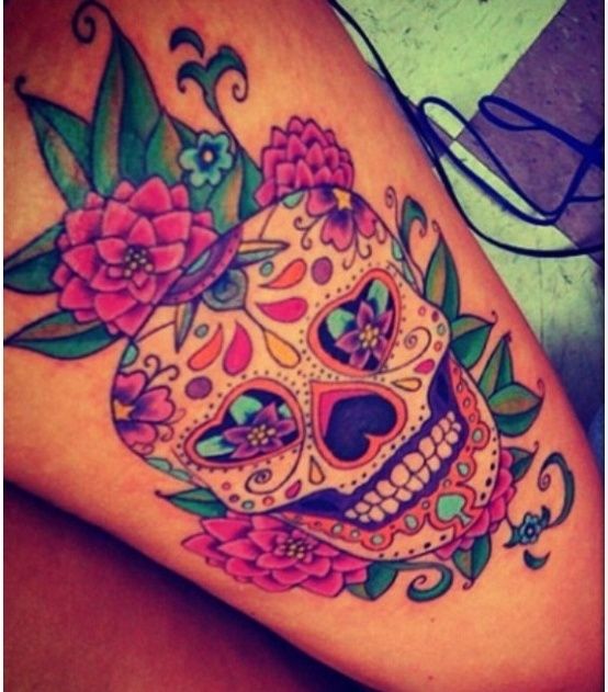 554x631 Mexican Sugar Skull Watercolor - Watercolor Sugar Skull Tattoo