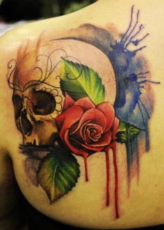 236x332 Unique Sugar Skull Watercolor Tattoos Search Unique - Watercolor Sugar Skull Tattoo