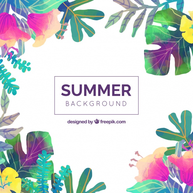 626x626 Summer Background Of Watercolor Leaves Stock Images - Watercolor Summer
