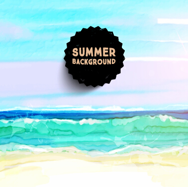 378x377 Watercolor Drawn Summer Background Vector Free Download - Watercolor Summer