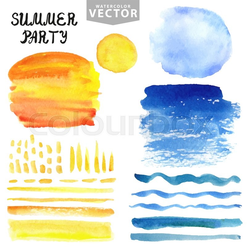 800x800 Watercolor Summer Texture.hand Painting Splash,stains,spot,brushes - Watercolor Summer