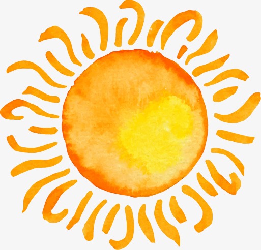 513x492 Sunlight Clipart Watercolor ~ Frames ~ Illustrations ~ Hd Images - Watercolor Sun