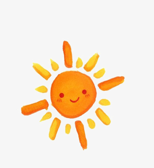 621x681 Yellow Cartoon Watercolor Sun, Cartoon Clipart, Watercolor Clipart - Watercolor Sun