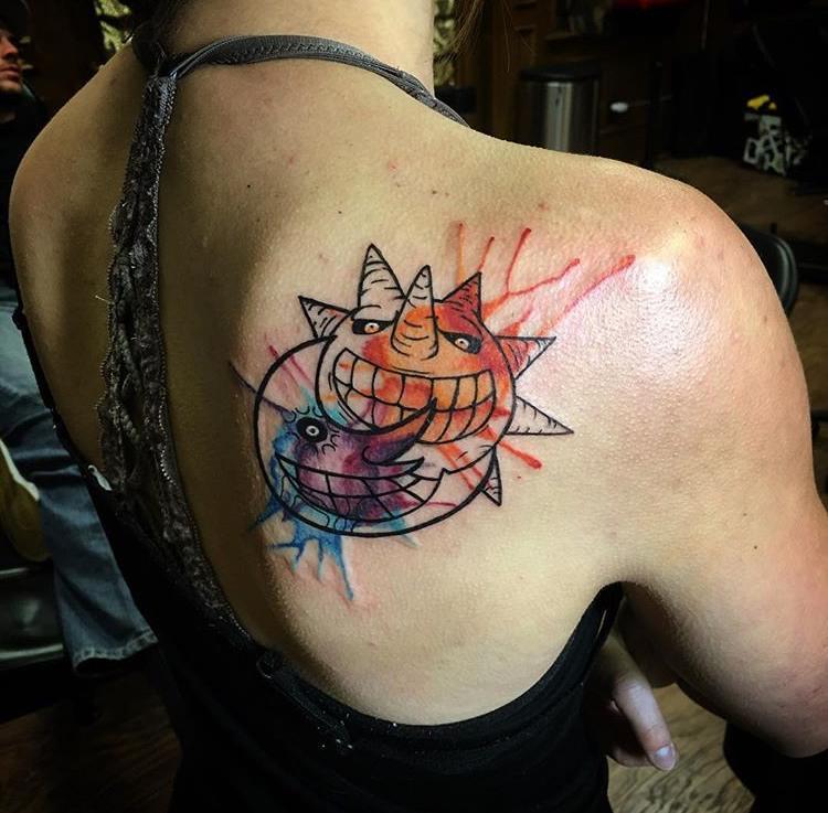 750x737 Sun And Moon Watercolor Tattoo By Javier Tamez Tattoonow - Watercolor Sun Tattoo