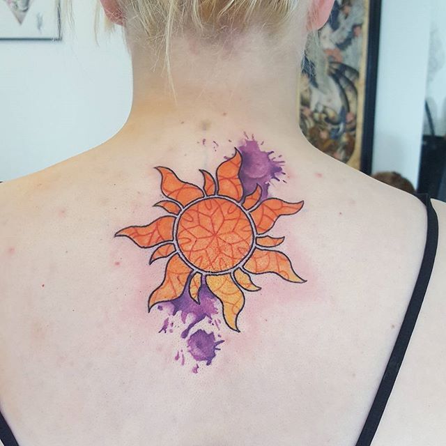 640x640 Watercolor Tattoo - Watercolor Sun Tattoo