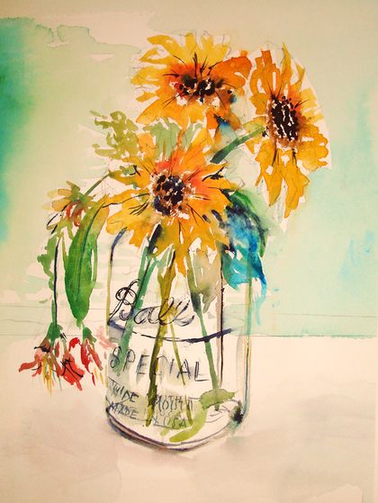 420x559 How To Paint Sunflowers In Watercolor (With Pictures) - Watercolor Sunflower Step By Step