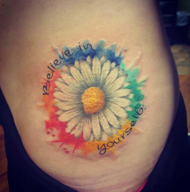 635x640 40 Fantastic Sunflower Tattoos That Will Inspire You To Get Inked - Watercolor Sunflower Tattoo