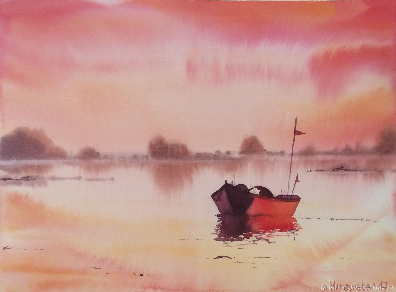 1500x1106 Painting Watercolor Sunset Shop Online On Livemaster With - Watercolor Sunset
