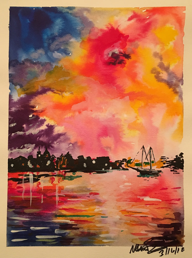 760x1024 Watercolor Sunset Mark Bonica - Watercolor Sunset