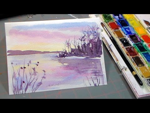 480x360 Easy Watercolor Sunset! {I Almost Forgot About This One!} The - Watercolor Sunset