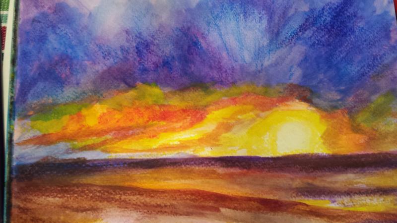 Watercolor Sunset For Beginners At PaintingValley.com | Explore ...