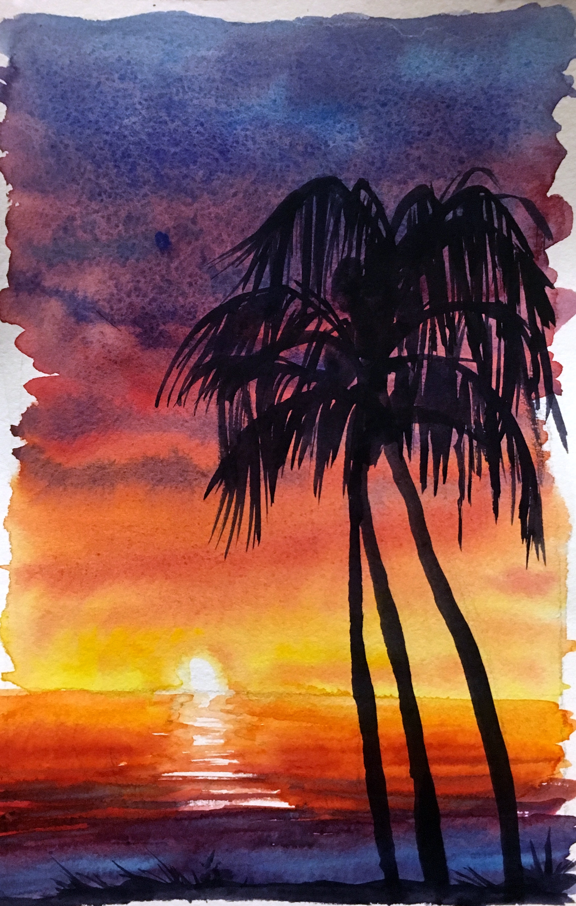 2262x3560 Painting Sunsets In Watercolour How To Watercolor Paint A Sunset - Watercolor Sunset Sky