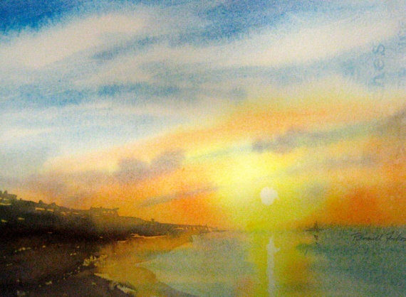 570x418 94 Best Lucht Images Water Colors, Watercolour And - Watercolor Sunset Sky
