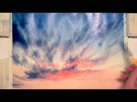 480x360 Watercolor Class How To Paint A Sunset Sky Easy Technique For - Watercolor Sunset Sky