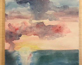 340x270 Watercolor Sunset Etsy - Watercolor Sunset Sky