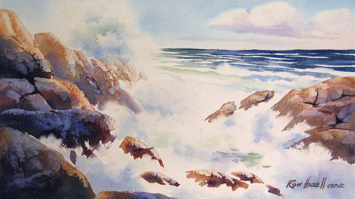 1479x832 Preview How To Paint Ocean Surf In Watercolor By Ron Hazell - Watercolor Surf