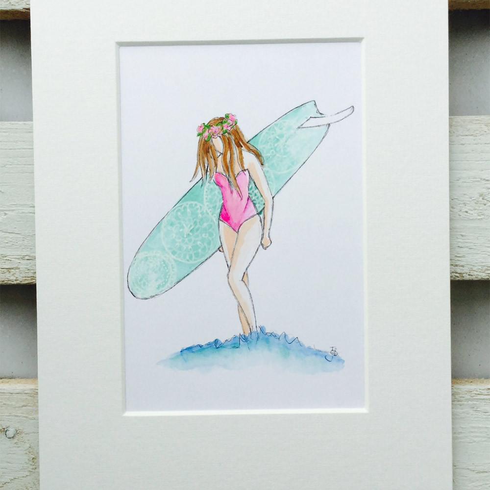 1000x1000 Spellbound By The Sea Print - Watercolor Surf