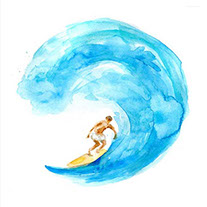207x207 Surf Art - Watercolor Surf