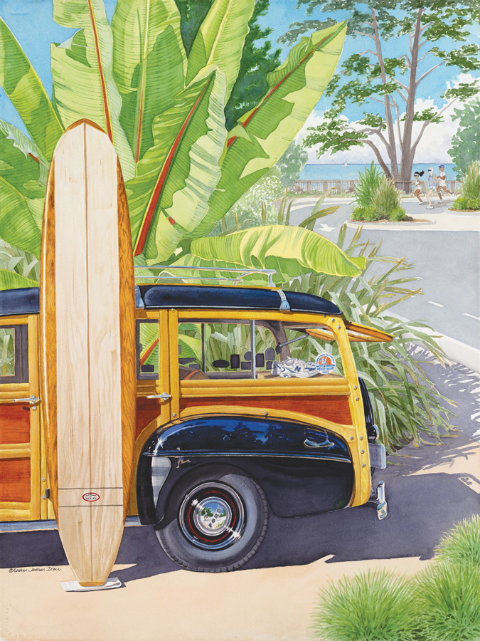 675x900 Surf Town Run (T) Splash 10 Passionate Brushstrokes - Watercolor Surf