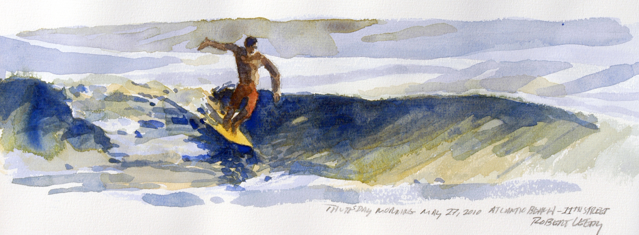 2133x784 Thursday Morning Robert Leedy Watercolors - Watercolor Surf