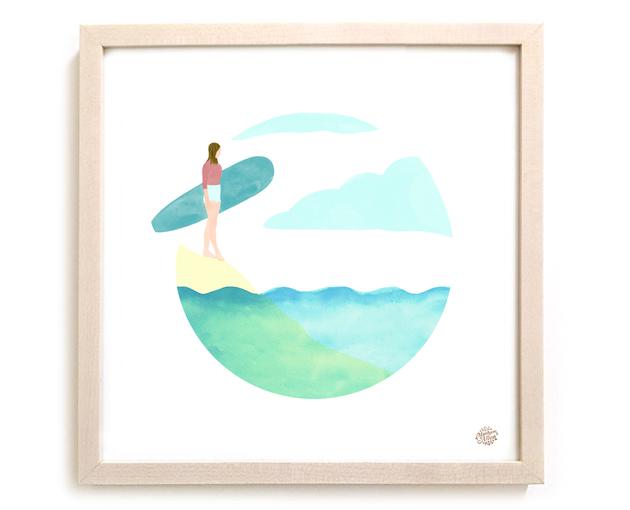 630x510 Watercolor Surf Art Print Beach Days Matthew Allen Art - Watercolor Surf