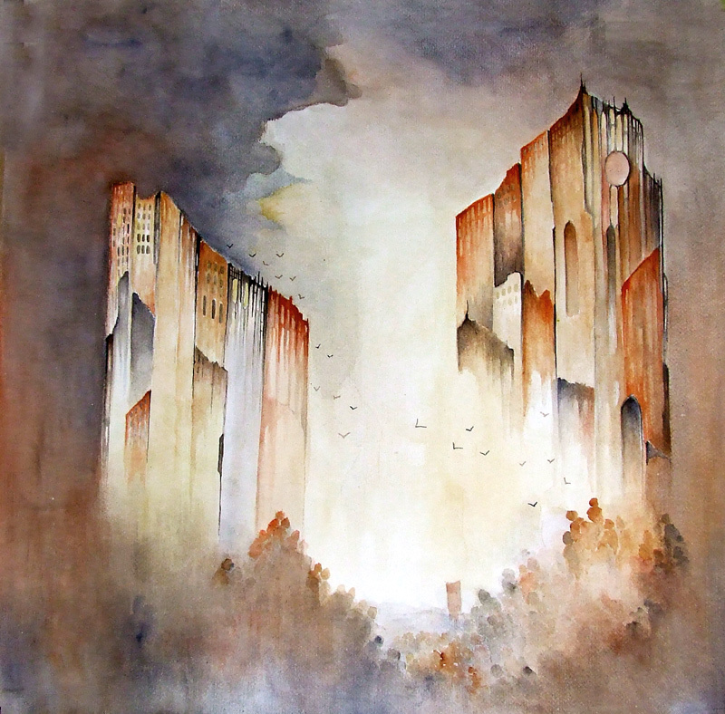 800x788 Ossian Ossian Artwork Paradise Lost Original Watercolor - Watercolor Surrealism