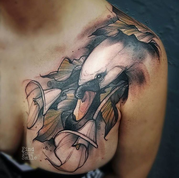 750x744 Russell Van Schaick Findyoursmile Swan Tattoo Watercolor Tattoo - Watercolor Swan Tattoo