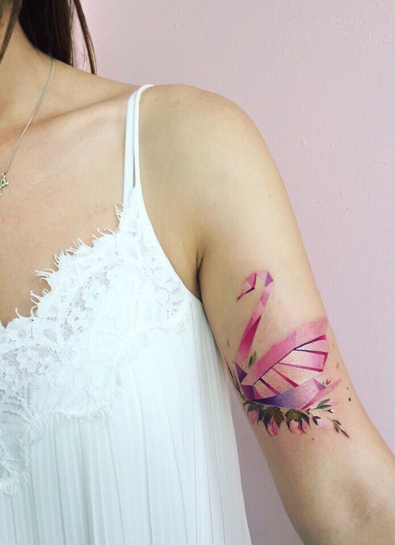 808x1115 Tattoo Artist Pis Saro Creates Wonderful Sketchy Watercolor - Watercolor Swan Tattoo